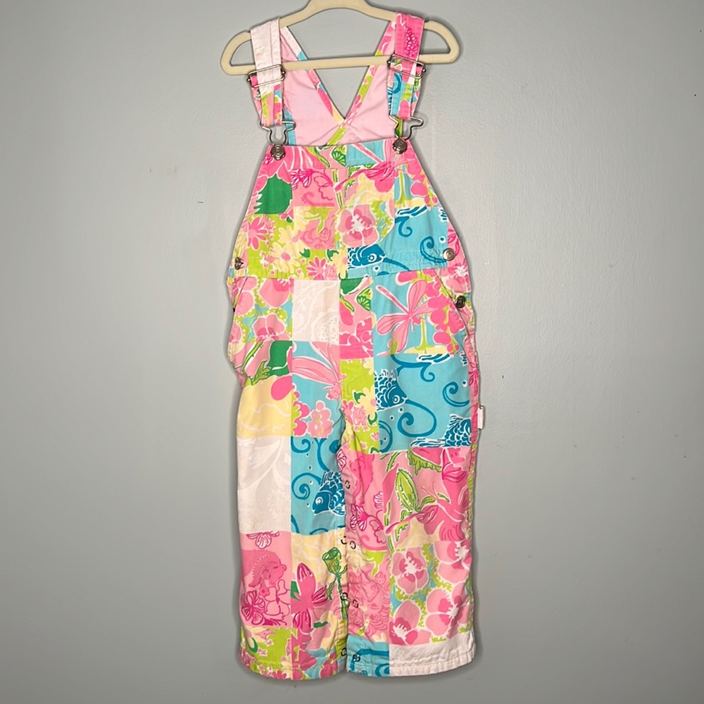 Lilly Pulitzer White Label Girls Overalls Sz 3